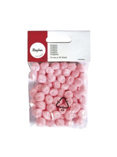 Pomponok, rózsaszín,10 mm, csom. 65 db