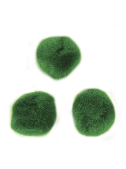 Pomponok, zöld, 15 mm, csom. 60 db