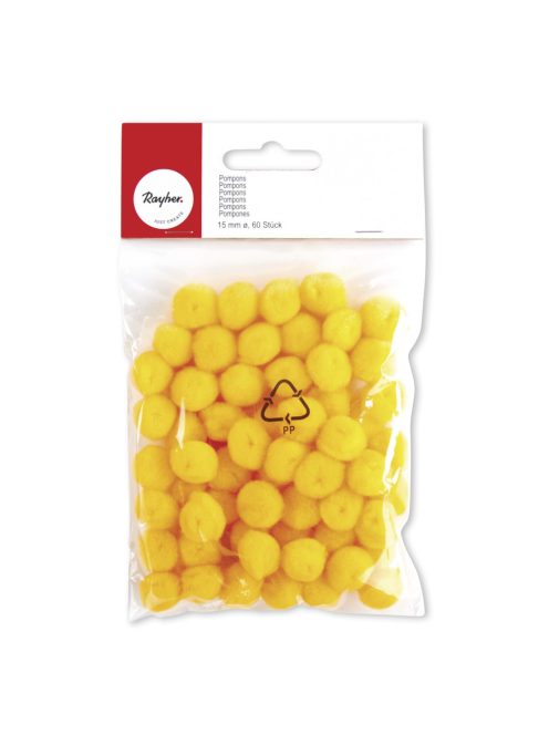 Pomponok, kukoricas.,15 mm, csom.60 db