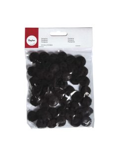 Pomponok, fekete, 20 mm, csom.50 db