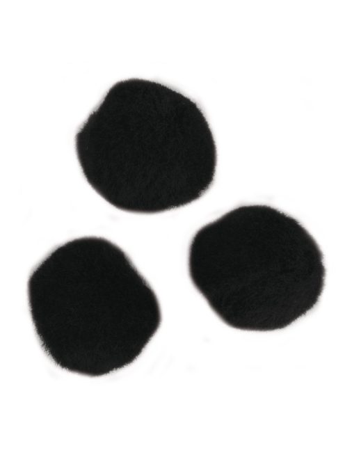 Pomponok, fekete, 25 mm, csom.35 db