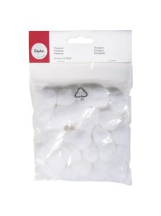 Pomponok, fehér, 25 mm, csom.35 db