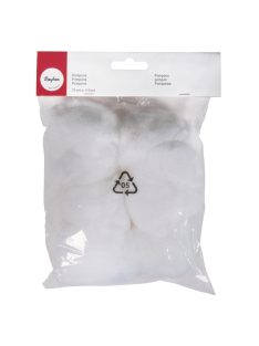 Pomponok, fehér, 75 mm, 6 db