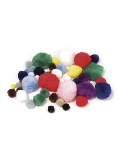 Pomponok, vegyes színben és méretben, csom.100 db