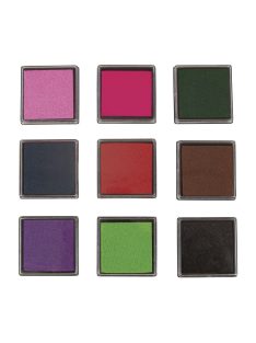 Scrapbooking bélyegzőpárna-készlet, 3,5x3,5 cm, 9 szín