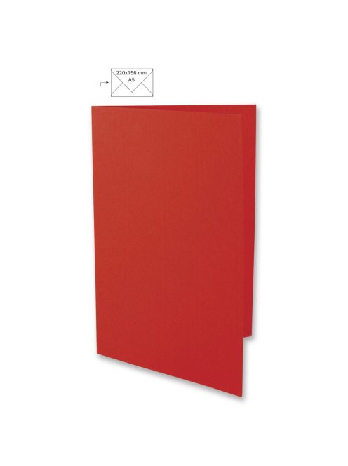 Üdvözlőkártya A5, 297x210 mm, vörös, 220g