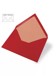 Boríték A5-ös kártyához, 220x156 mm, vörös, 90g