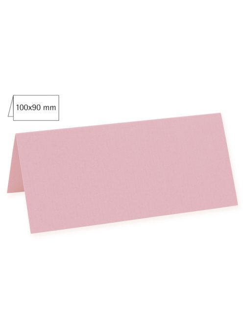 Ültetőkártya dupla, egyszínű, rózsaszín, 100x90mm, 220g/m2, 5 db/csomag