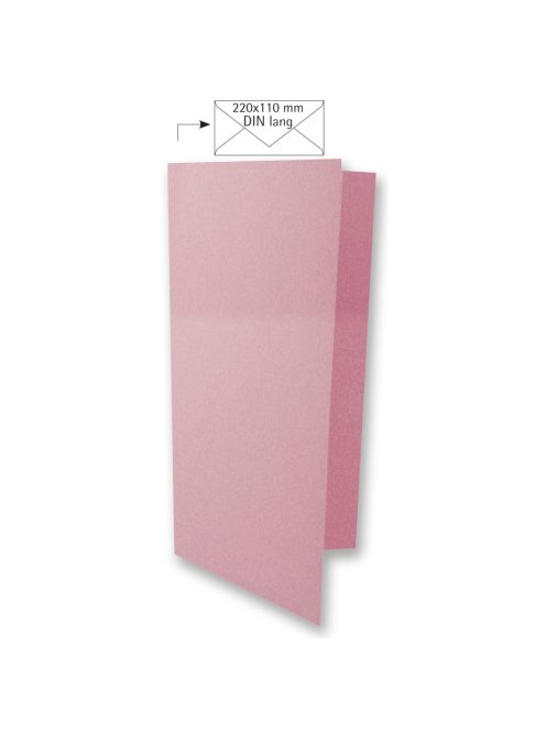 Üdvözlőkártya, egyszínű, rózsaszín, 210x210mm, 220g/m2, 5 db/csomag