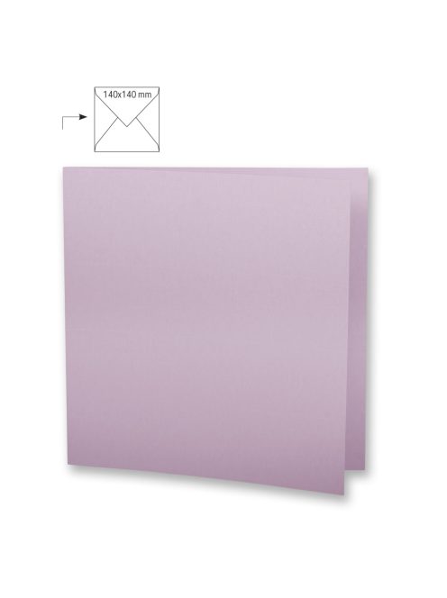 Üdvözlőkártya négyzet alakú,dupla,egyszínű, orgona, 135x270mm, 220g/m2, 5 db/csomag