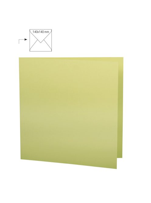 Üdvözlőkártya négyzet alakú,dupla,egyszínű, pasztellzöld, 135x270mm, 220g/m2, 5 db/csomag