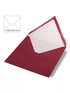 Boríték négyzet 140x140 mm, bordó, 90g, 5 db/csom.