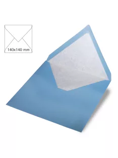   Boríték négyzet alakú, egyszínű, azúrkék, 140x140mm, 90g/m2, 5 db/csomag