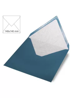   Boríték négyzet alakú, egyszínű, sötét türkiz, 140x140mm, 90g/m2, 5 db/csomag