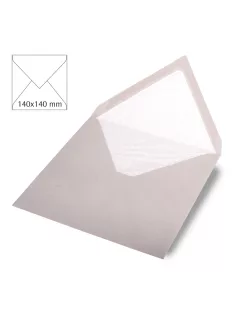   Boríték négyzet alakú, egyszínű, szürkésbarna, 140x140mm, 90g/m2, 5 db/csomag