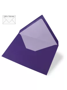 Boríték C6, 156x110 mm, lila, 90g, 5 db/csom.