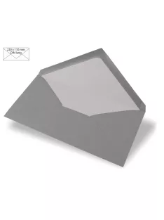 Boríték, sötétszürke, 220x110 mm, 90g/m2, 5 db/csom.