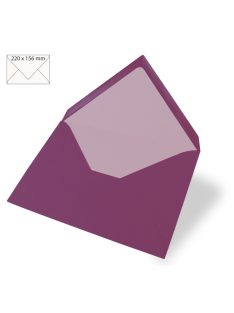   Boríték A5-ös üdvözlőkártyához, egyszínű, purple velvet, 220x156mm, 90g/m2, 5 db/csomag