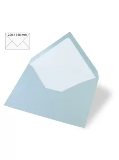   Boríték A5-ös kártyához, 220x156 mm, babakék, 90g, 5 db/csom.