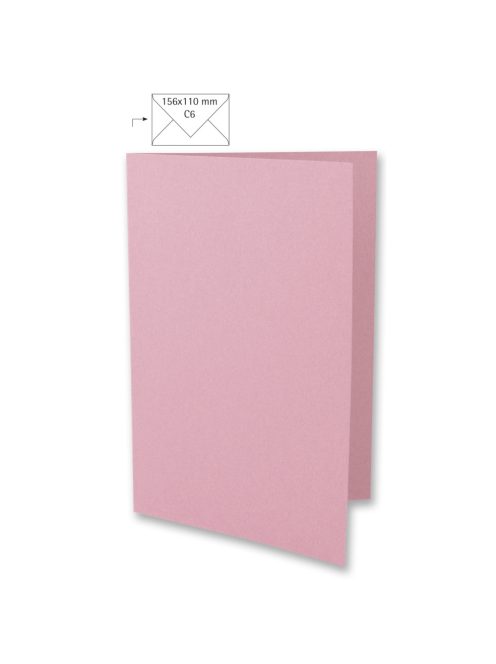 Üdvözlőkártya A6, egyszínű, rózsaszín, 220g/m2, hochdupla