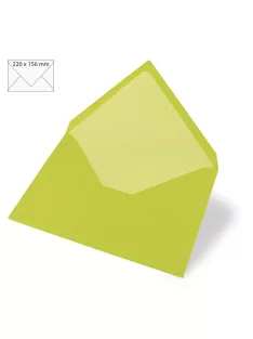 Boríték C6, 156x110 mm, hárszöld, 90g