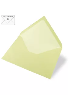 Boríték B6, 180x120 mm, pasztellzöld, 90g