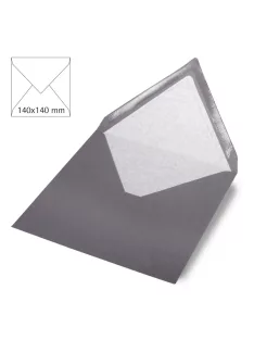   Boríték négyzet alakú, egyszínű, sötétszürke, 140x140mm, 90g/m2