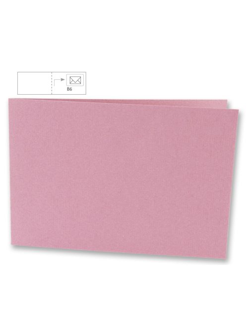 Üdvözlőkártya B6,egyszínű, rózsaszín, 336x116mm, 220g/m2