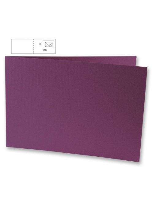 Üdvözlőkártya B6,egyszínű, purple velvet, 336x116mm, 220g/m2