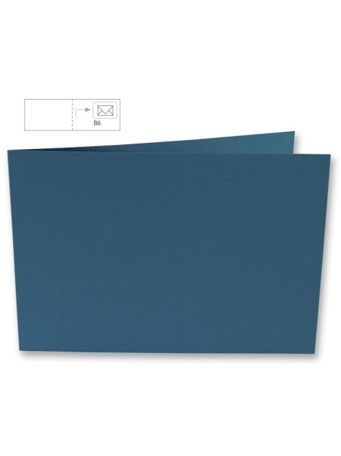 Üdvözlőkártya B6,egyszínű, sötét türkiz, 336x116mm, 220g/m2