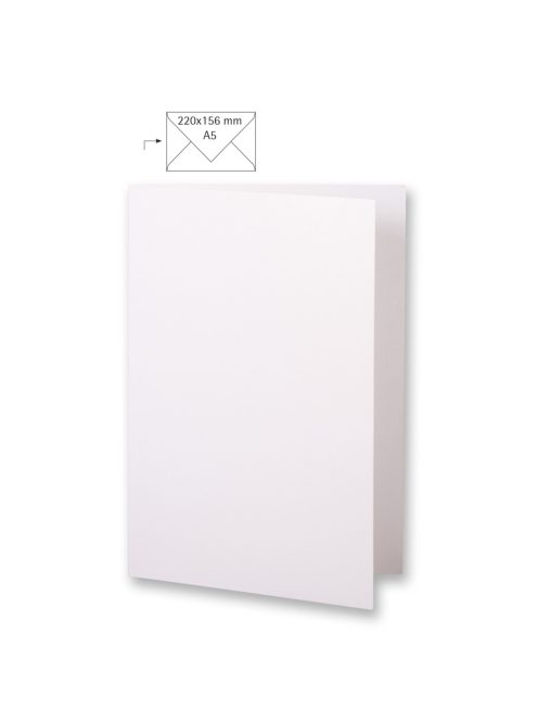 Üdvözlőkártya A5, nyitva 297x210 mm, 250g, fehér metallic