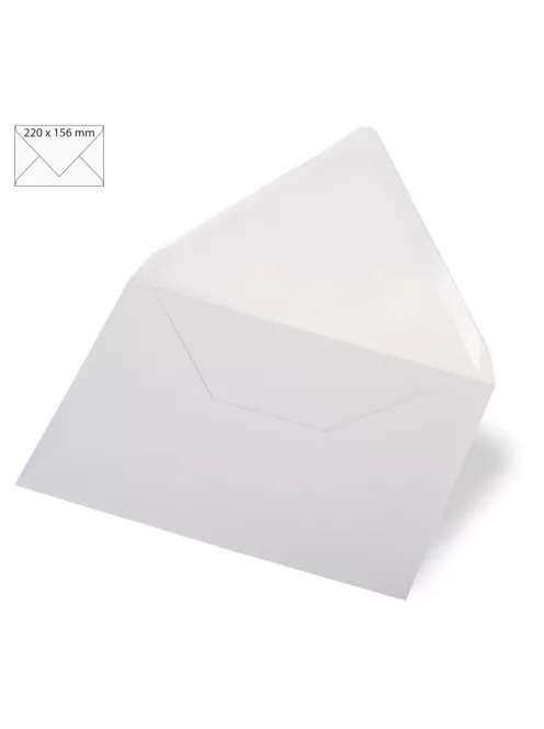 Boríték A5, 220x156 mm, 120g, fehér metallic