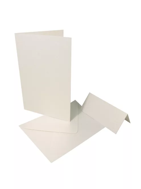 Boríték B6, 180x120 mm, 120g, fehér metallic, 5 db