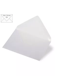 Boríték C6, 156x110 mm, 120g, fehér metallic, 5 db