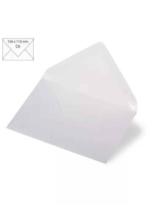 Boríték C6, 156x110 mm, 120g, fehér metallic, 5 db