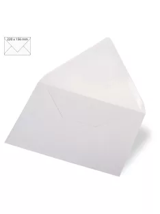Boríték A5, 220x156 mm, 120g, fehér metallic, 5 db