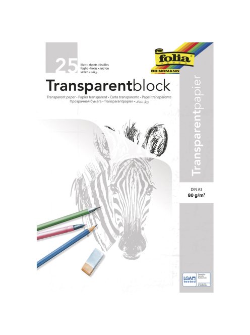 Transzparenspapír, 80 g/m2 (pauszpapír), 25 lap/blokk, A3