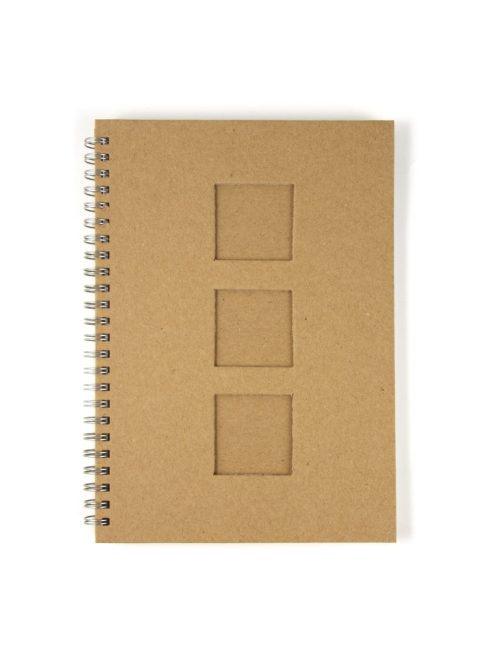 Jegyzetfüzet paszpartus borítóval, 3 négyzet, A5, 60 lap, 70 g/m2