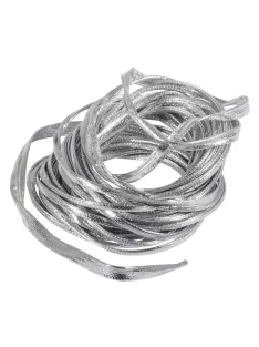 Műbőr szalag, lapos, ezüst, 2mm, 5m
