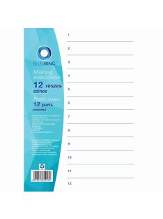 Elválasztólap, színes műanyag 12 részes Bluering®
