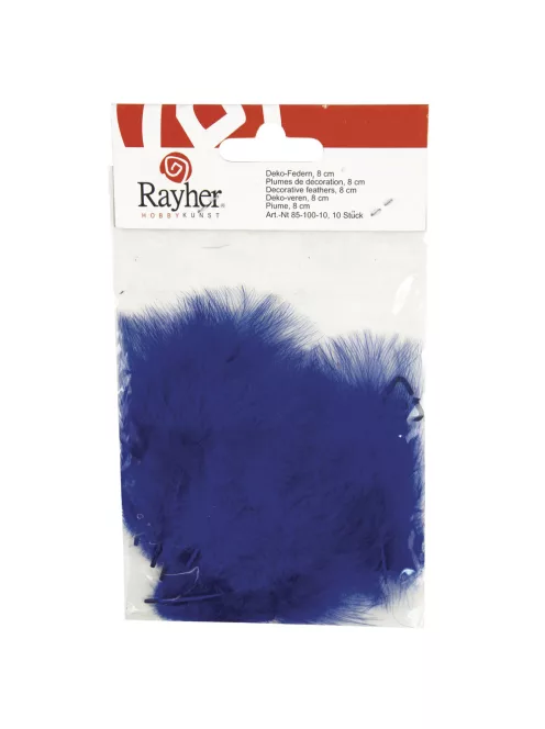 Madártoll, 8 cm, söt.kék, csom. 10 db