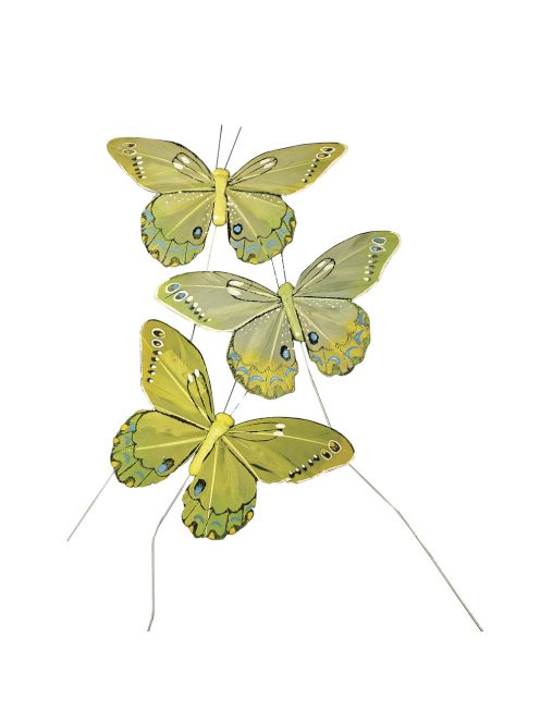 Pillangó, sárga árnyalatok, 10 cm, 3 db/csom.