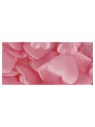 Szatén texilmatrica: szív, kitömve, rózsaszín,2 méret, 13+20 mm, szív-PVC-doboz 100 db
