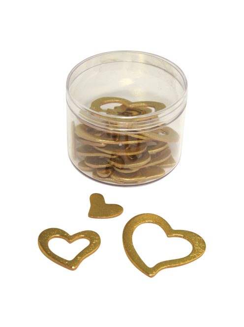 Famatrica: szív, arany, 1,5-4,0 cm, 24 db