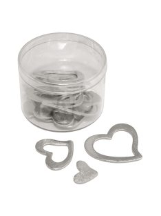 Famatrica: szív, ezüst, 1,5-4,0 cm, 24 db