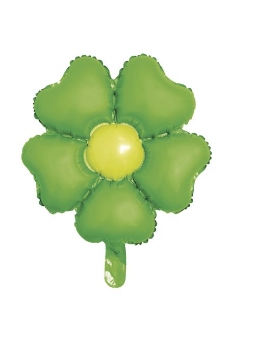 Fóliás luftballon, virág, zöld, 45x55cm, 1 db