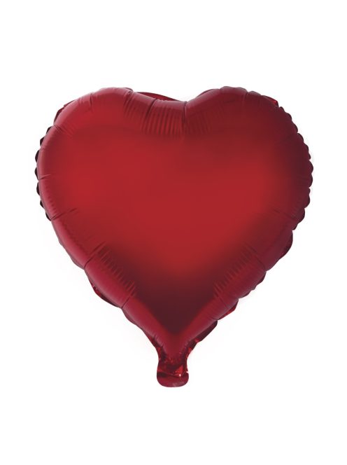 Fóliás luftballon, szív, klasszikus piros, 46x49cm, 1 db