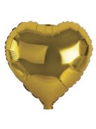 Fóliás luftballon, szív, arany, 46x49cm, 1 db
