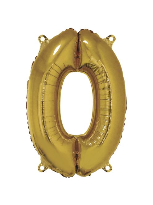 Fóliás luftballon, szám 0, arany, 96cm, 1 db