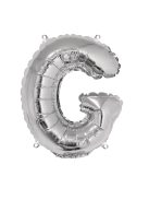 Fóliás luftballon, betű G, ezüst, 40cm, 1 db